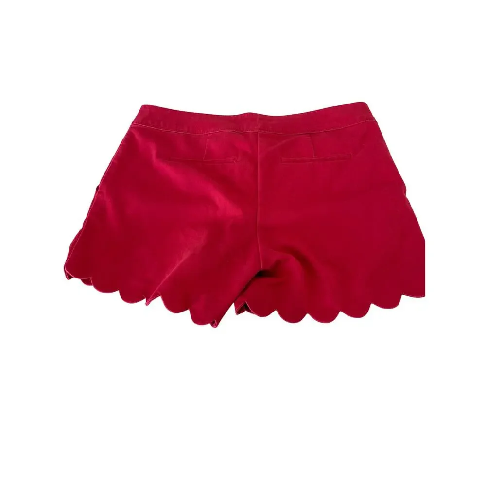 The Limited Red Scalloped Hem Shorts Size Medium / 10 | Cotton Blend Women’s - Picture 4 of 11